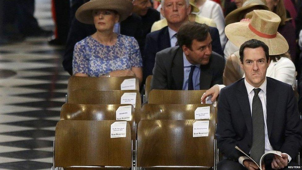 George Osborne at a recent service of thanksgiving for the Queen's 90th birthday