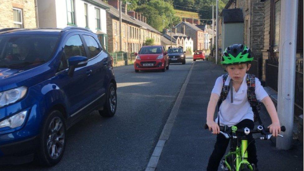 Boy cycling