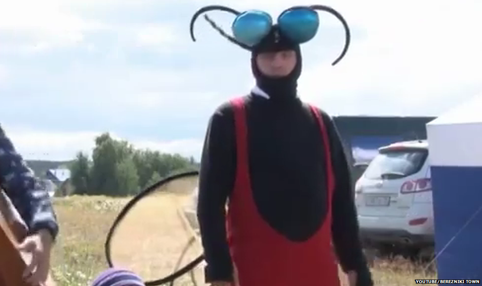 A man dressed up as a mosquito at last year's festival