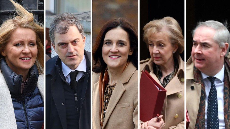 Esther McVey, Julian Smith, Theresa Villiers, Andrea Leadsom, Geoffrey Cox