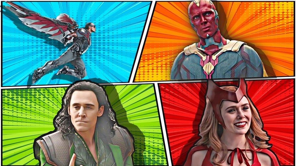 The Falcon, Vision, Loki, Wanda Maximoff.