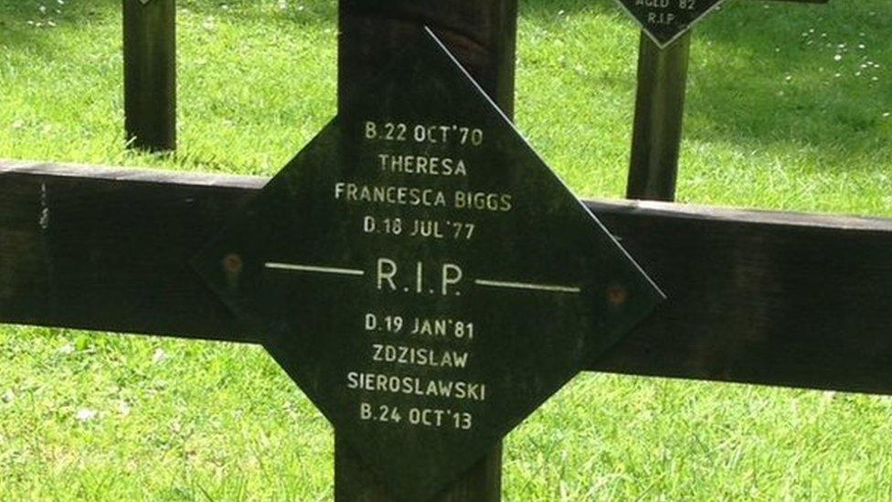 Grave of Theresa Biggs on Caldey Island, Pembrokeshire