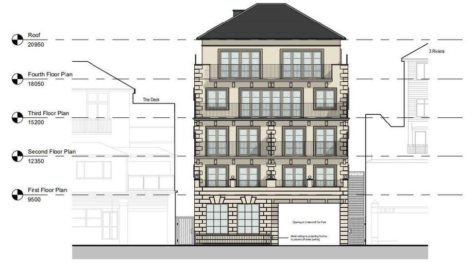 The revised, and now approved, plans for the La Veness block on Ventnor Esplanade