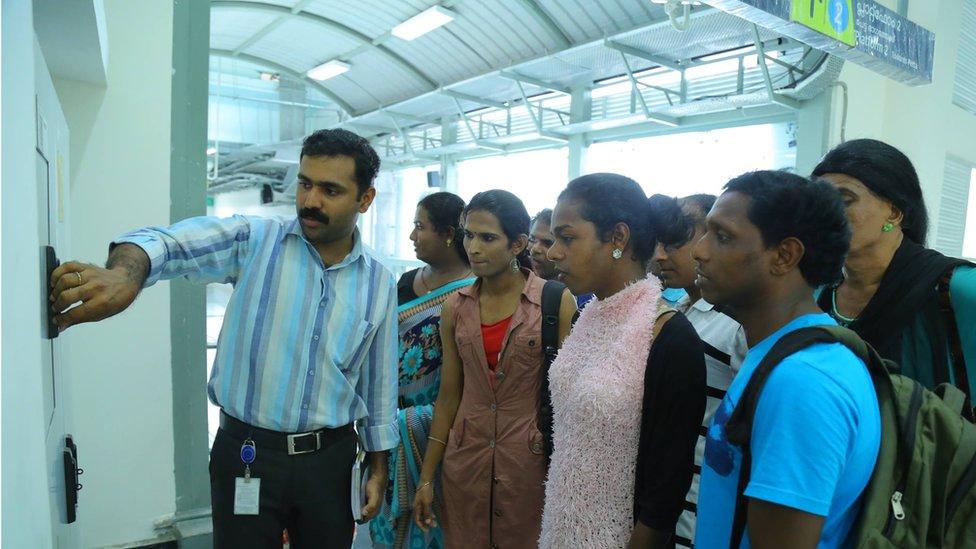 Transgender employees at a metro station