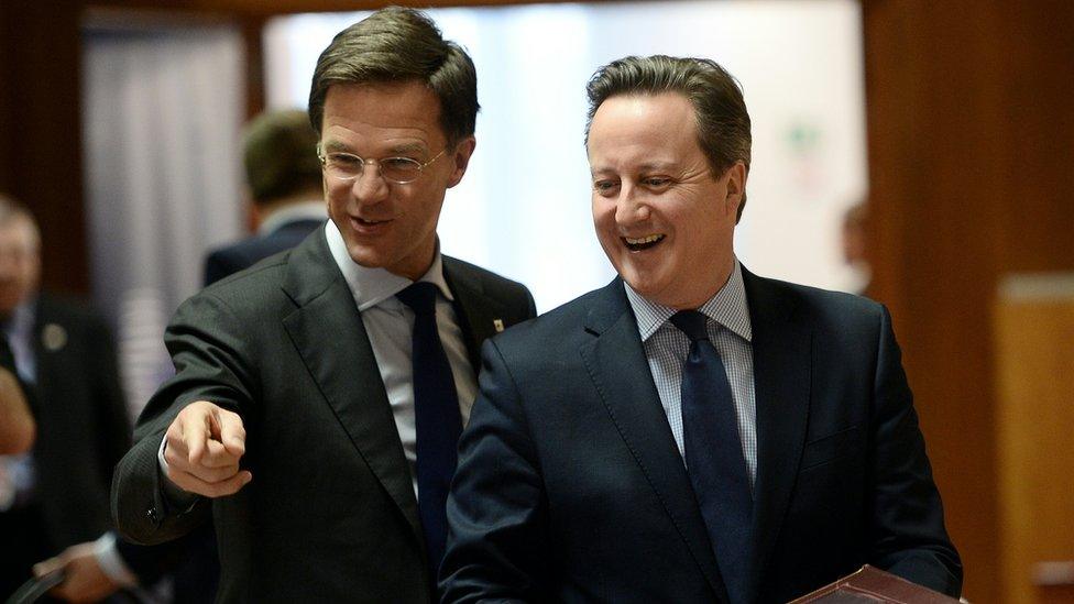 Dutch Prime Minister Mark Rutte with David Cameron in March 2016