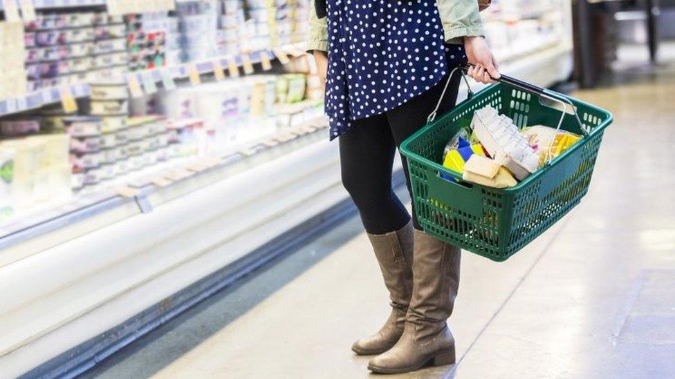 A woman in a supermarket