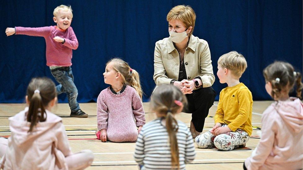 Nicola Sturgeon campaigning in Insch