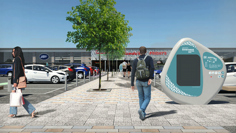 Illustration of new look retail park