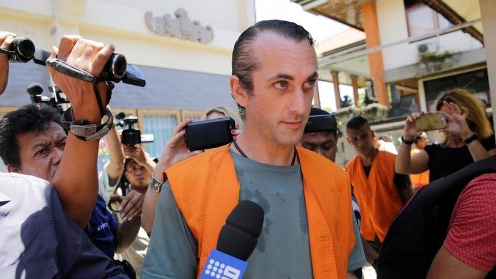 David Taylor arrives at court in Bali