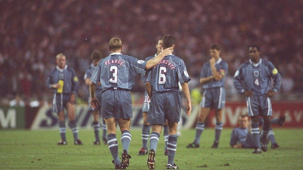 England crash out of Euro 96.