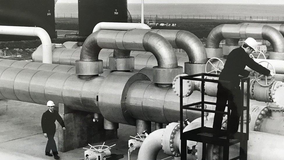 Pipes at the newly constructed Bacton terminal.