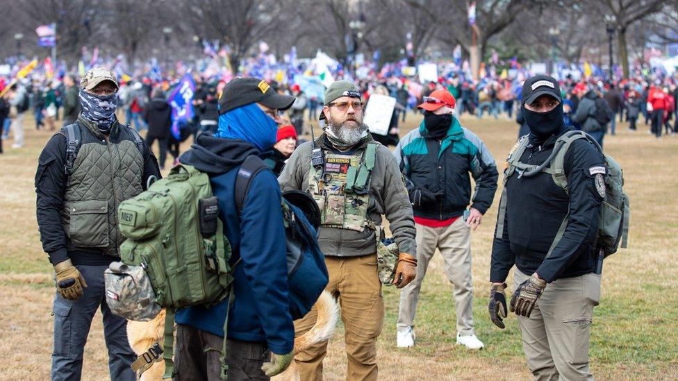 Oath Keepers at a "Stop the Steal" rally