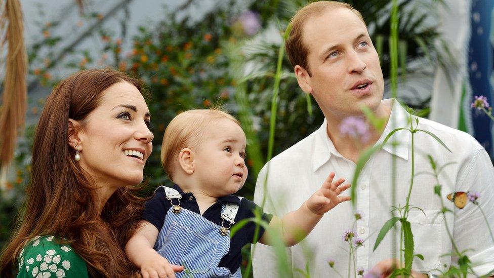 Prince George with the Duke and Duchess of Cambridge