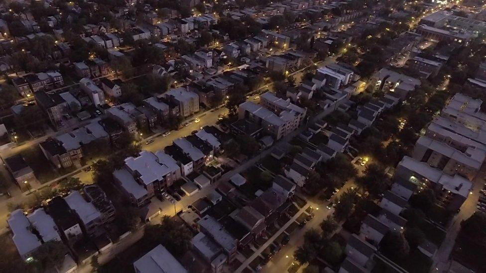 Chicago aerial view streets