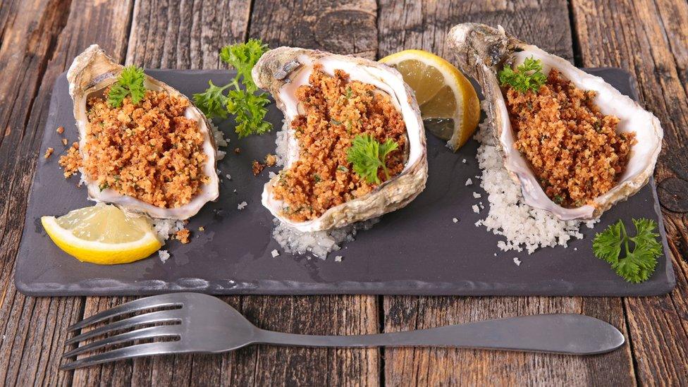 Baked oysters