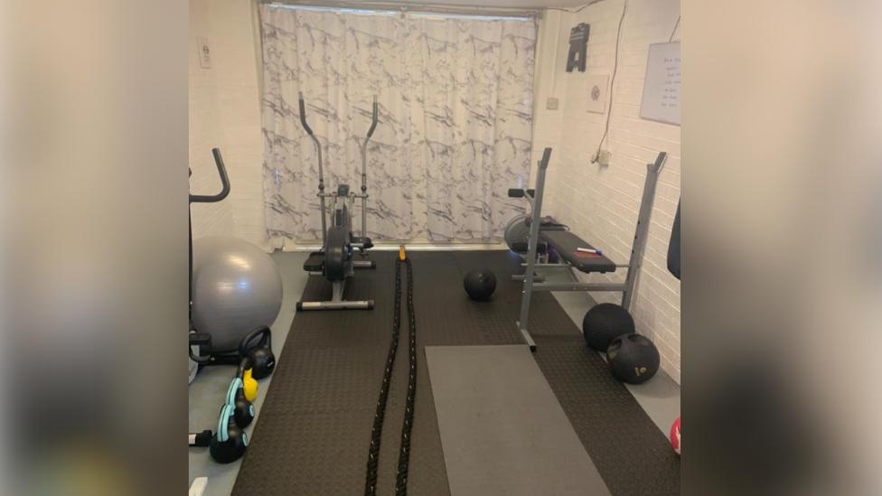 Andrew Edwards's home gym made by sister Mel