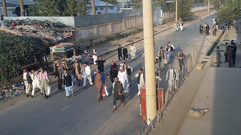 Men freed from prison by Taliban in Kunduz. 28 Sept 2015