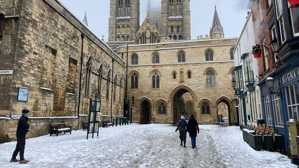 Lincoln in the snow