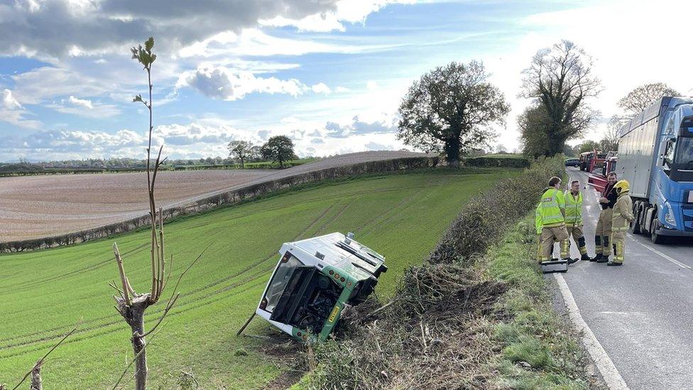 Bus in a field