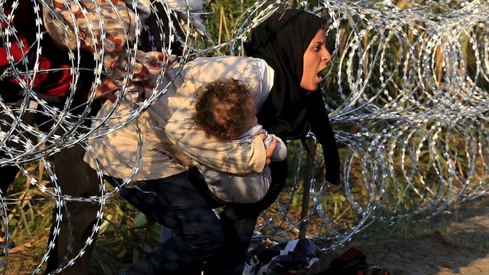 A Syrian trying to reach Europe