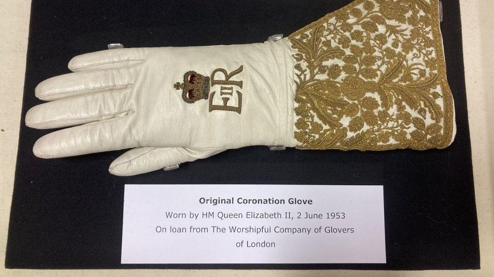 The glove worn by HM Queen Elizabeth II