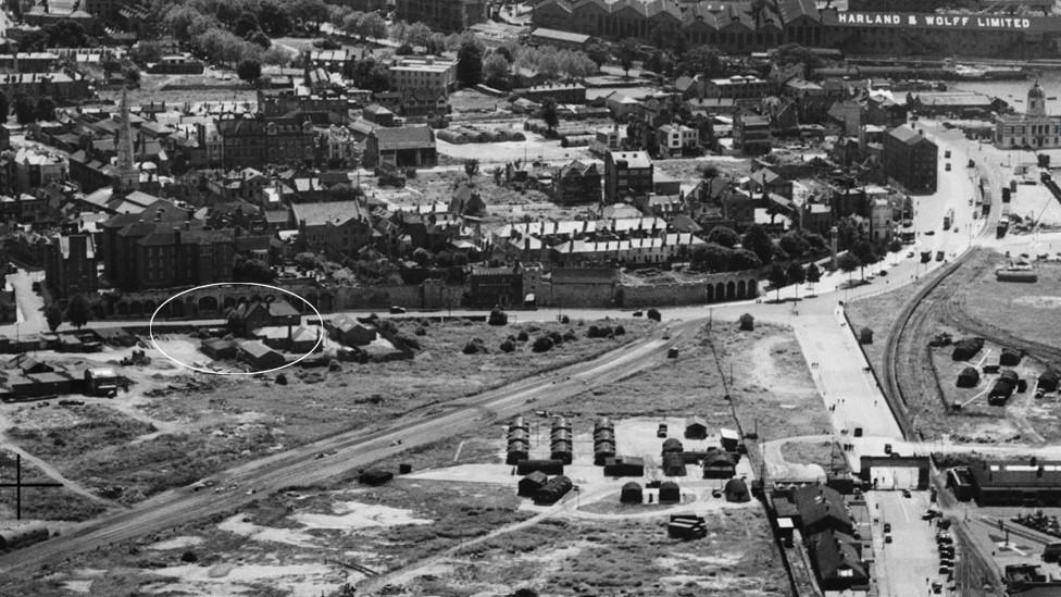 Aerial view of Southampton in 1948