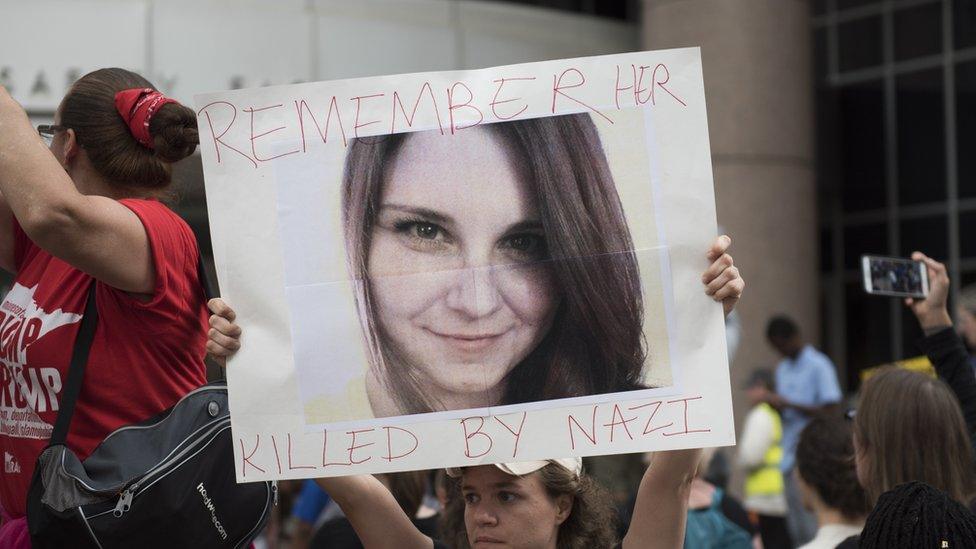 Vigils were held in honour of Heather Heyer, who was killed in Charlottesville