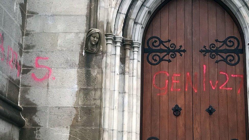 Graffiti at St Patrick's Cathedral, Armagh