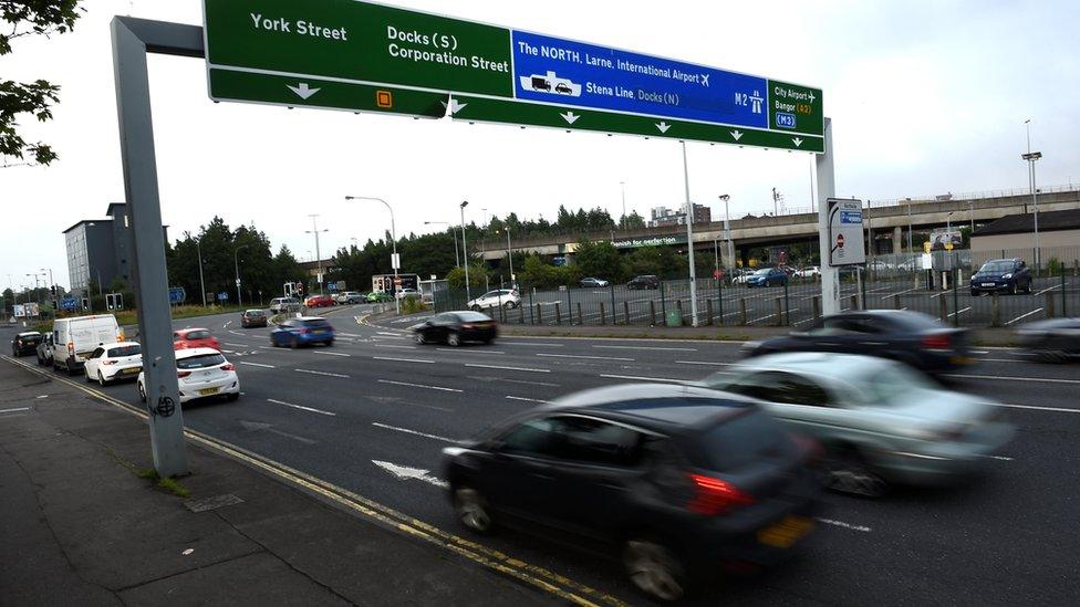 Vehicles at the York Street junction in Belfast