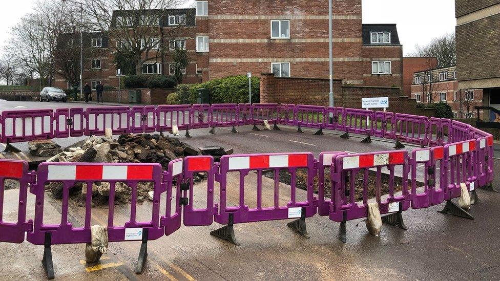 Sink hole in Norwich