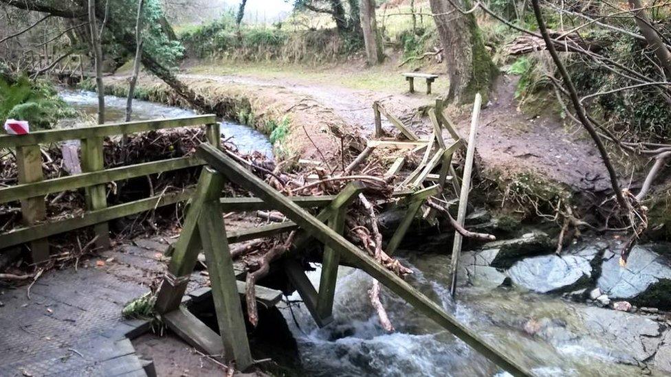 Flood damage in an Isle of Man glen