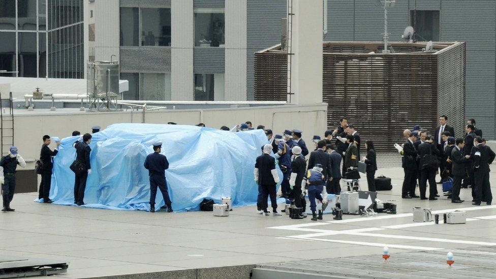 A drone carrying a small radioactive substance landed on the Japanese PM's office in April