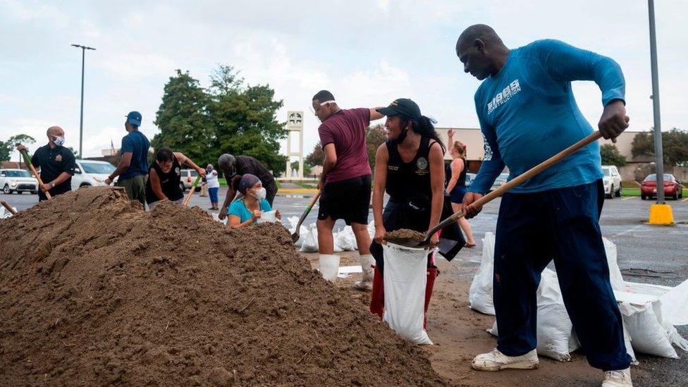 Residents in Louisiana prepare for the arrival of Hurricane Laura, 25 August 2020