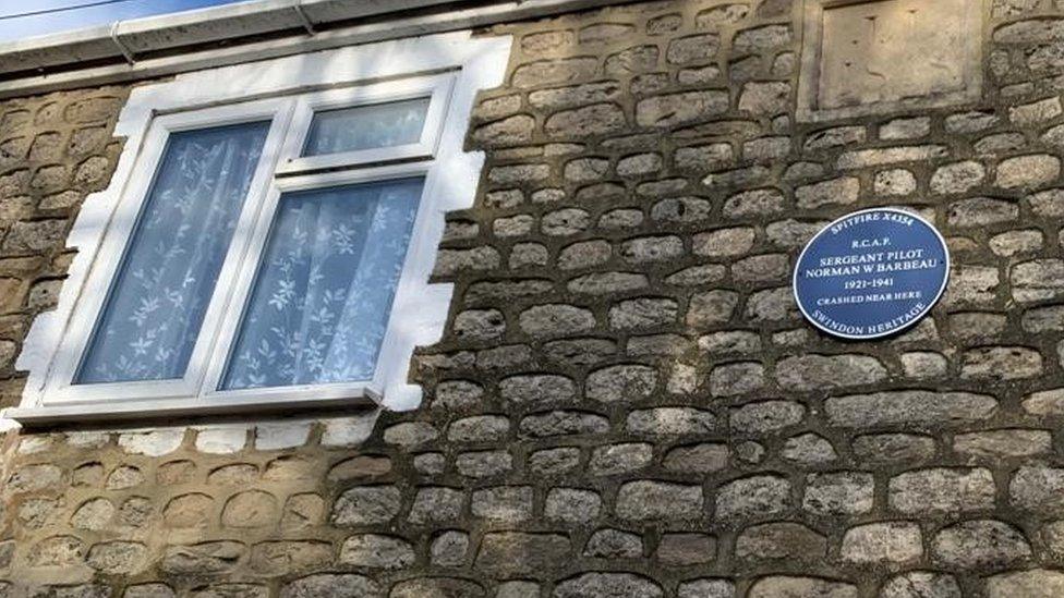 Blue plaque at 179 Ermin Street in Stratton St Margaret