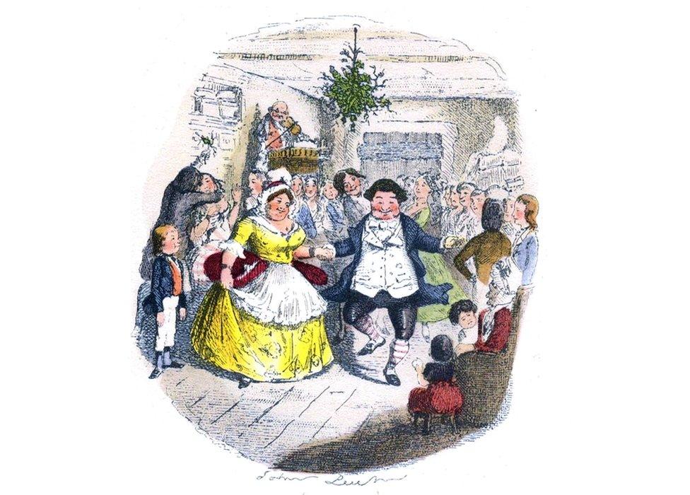 Illustration of Mr. Fezziwig's Ball by John Leech