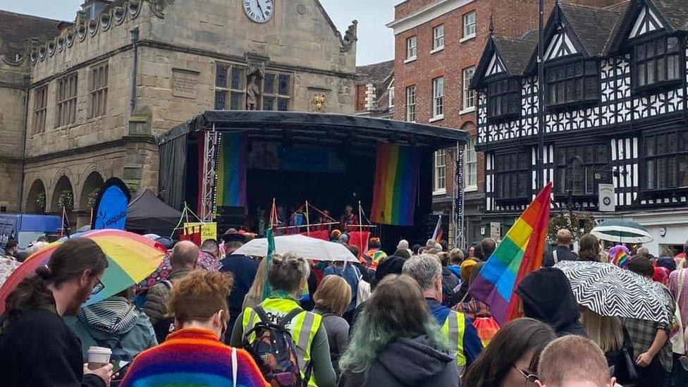 A stage on Market Square