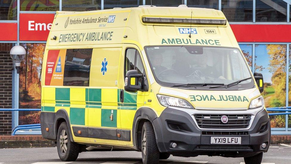 Yorkshire ambulance outside A&E department