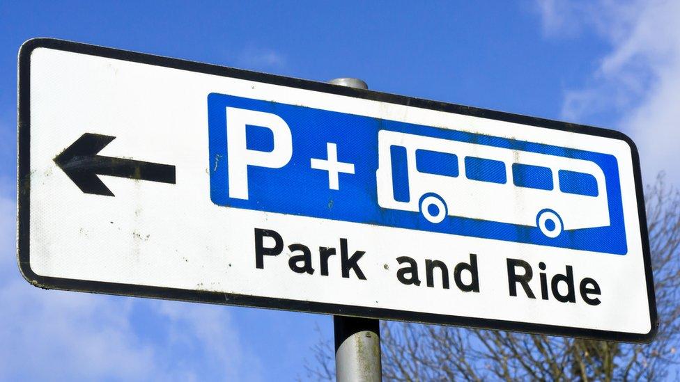 Park and ride sign