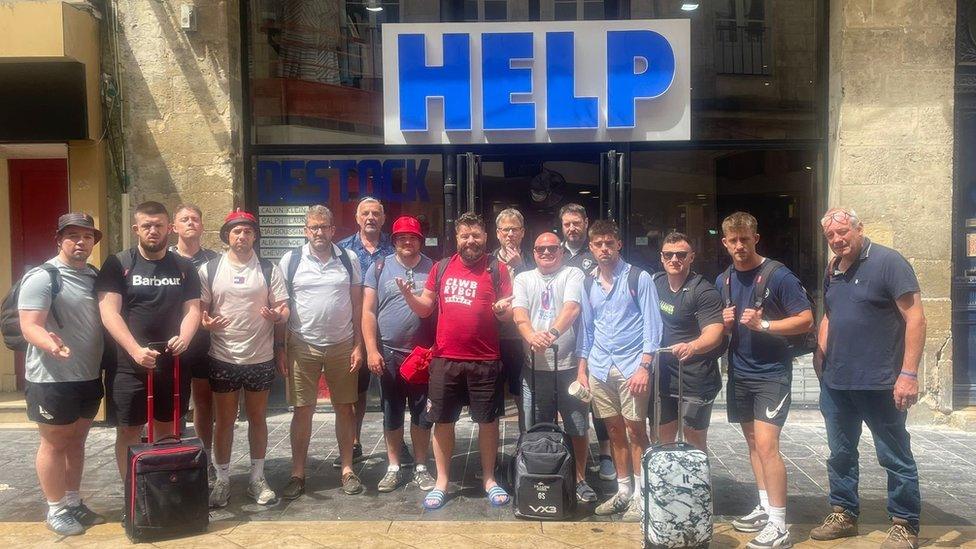 Rugby club members in France