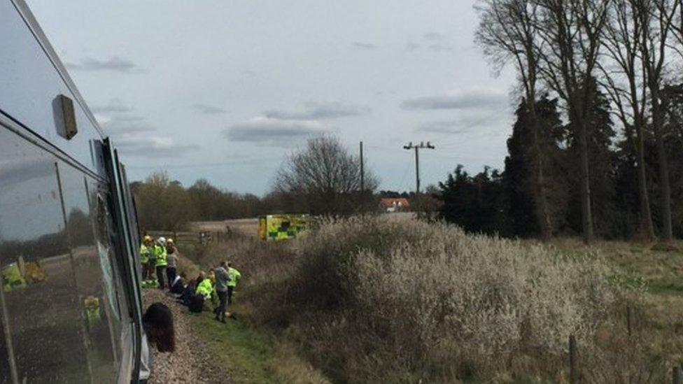 Train/tractor crash Roudham