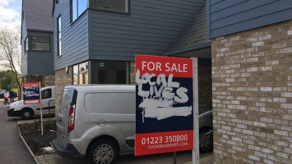 Graffiti on homes in Chesterton