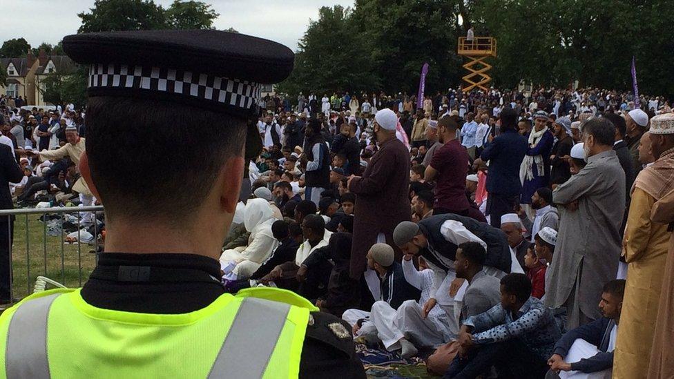 Police officer at Eid event