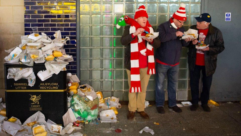 Men out in Cardiff