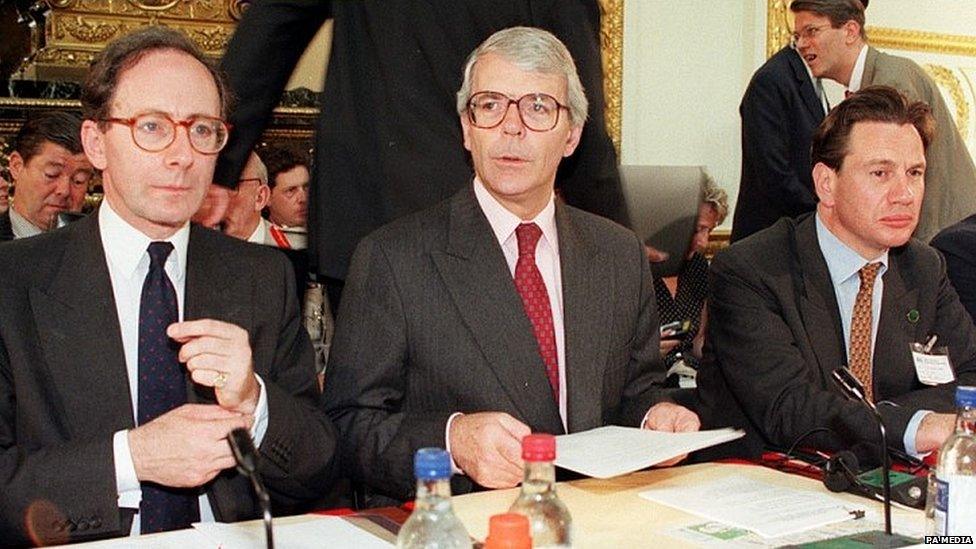 Malcolm Rifkind, John Major and Michael Portillo in 1995