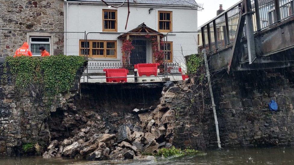 Part of the Teddy Bear Bridge collapsed during the storm