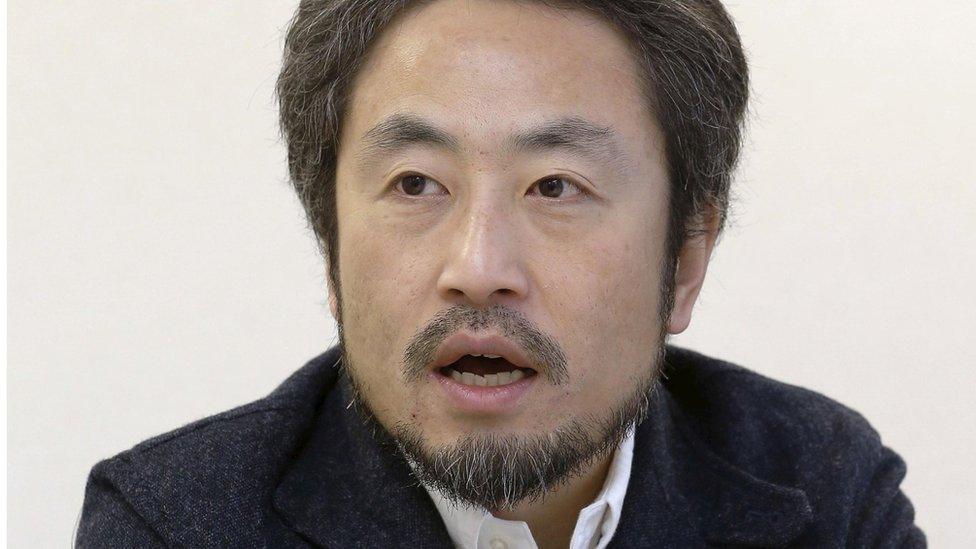 File photo: Japanese journalist Jumpei Yasuda speaks during an interview in Tokyo, 18 February 2015