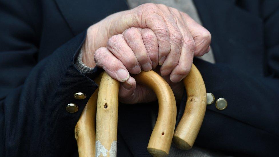 Elderly man's hands