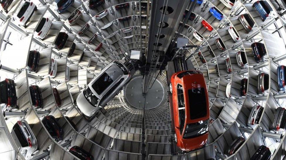 Volkswagen cars inside "car towers" in Wolfsburg, Germany. File photo