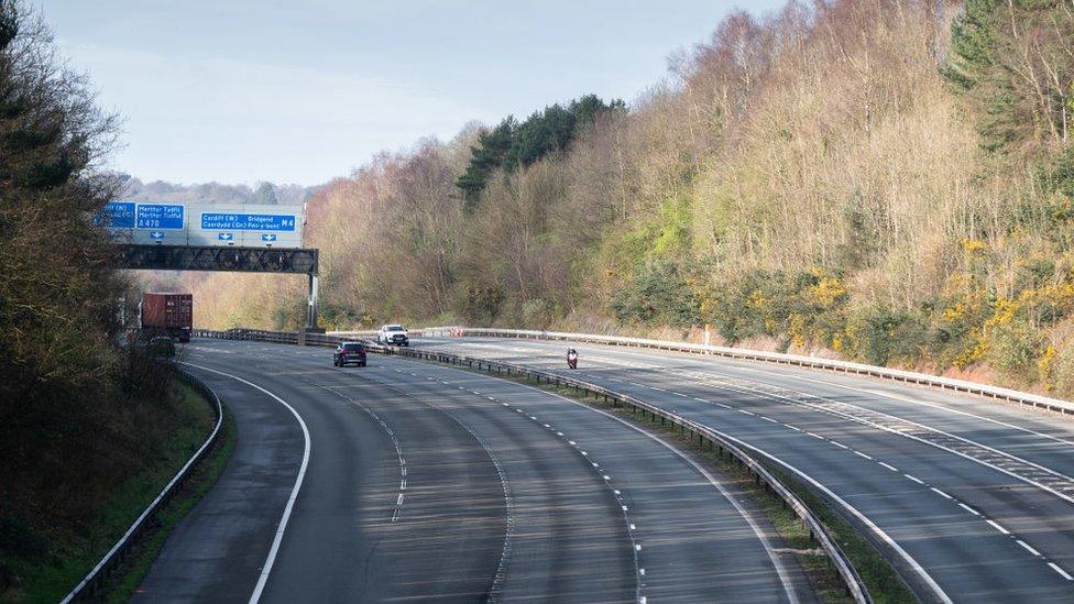 Empty M4 motorway