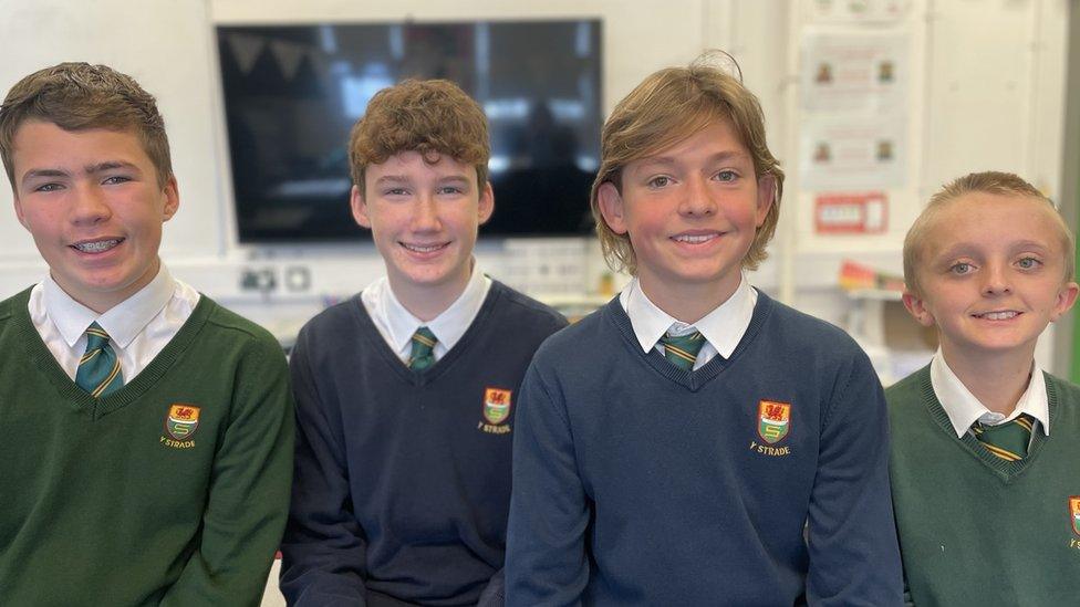 Steffan, Bryn, Ioan, Rhys - Year 8 pupils, Ysgol y Strade